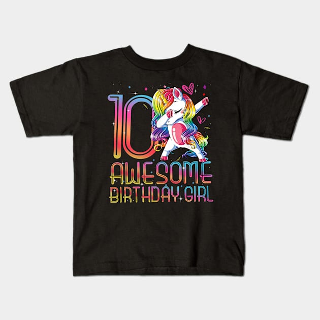 12th Birthday Girl 12 Years Old Awesome Unicorn Dabbing Bday Kids T-Shirt by The Design Catalyst